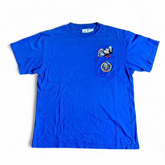 Y2k Disney Mickey Mouse Pocket Tee - Size L - Picture 1 of 5